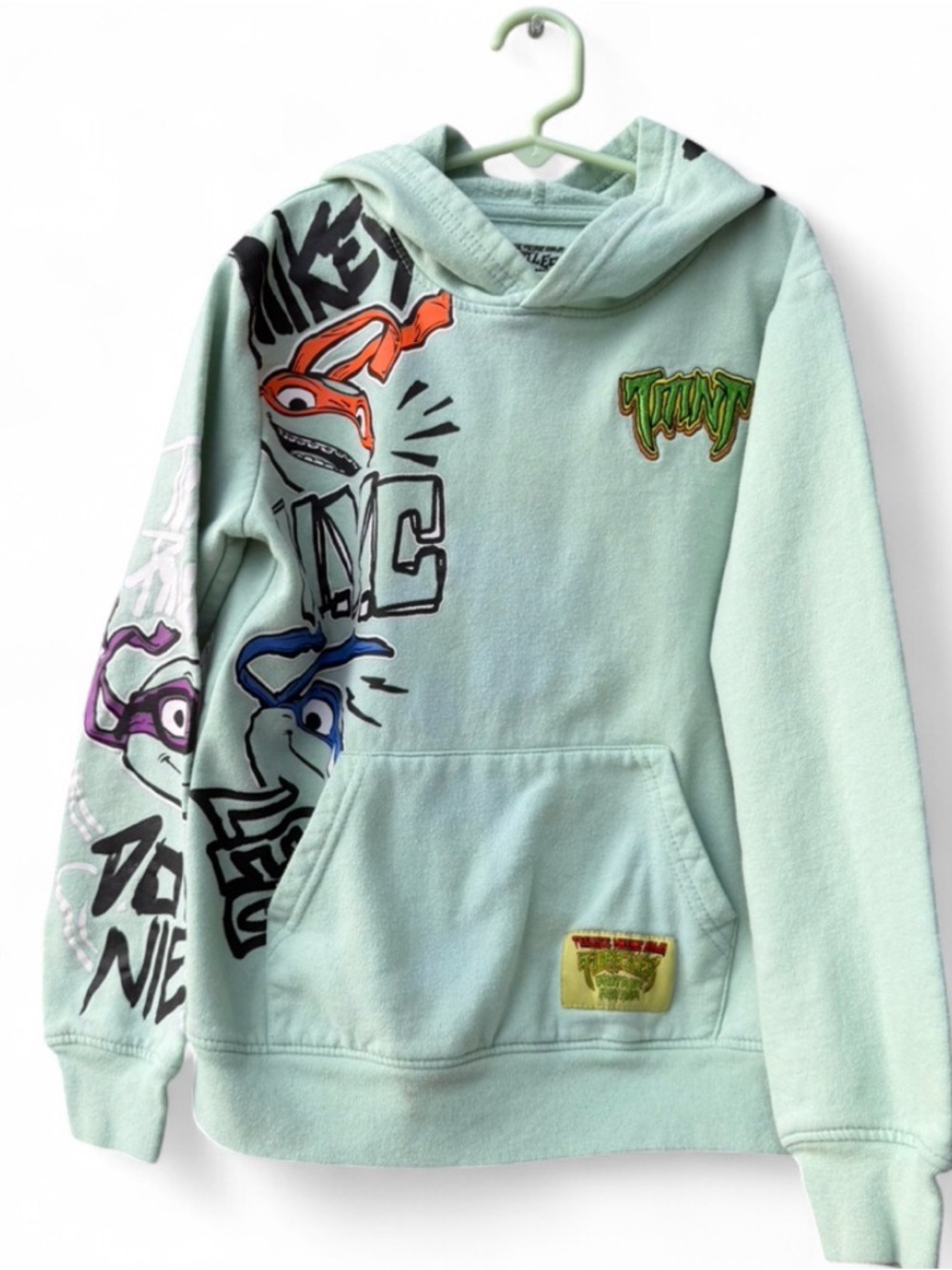 Nickelodeon Mint Green TMNT Graphic Hoodie with Red Accent